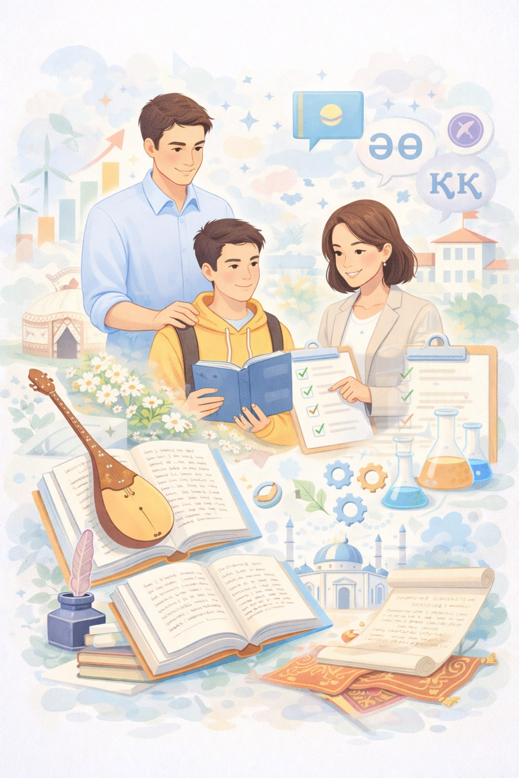 Мемлекеттік жалпыға міндетті білім беру стандартын жүзеге асырудағы жаңа тәсілдер: мақсаттан күтілетін оқу нәтижесіне жету. «Қазақ тілі» және «Қазақ әдебиеті» (Т1)